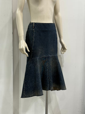 2020 Balenciaga by Demna midi denim skirt