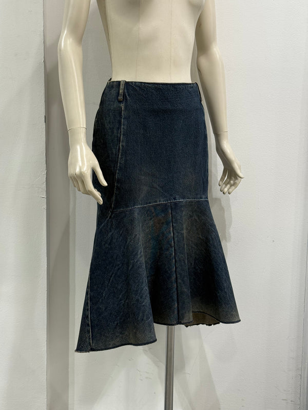 2020 Balenciaga by Demna midi denim skirt