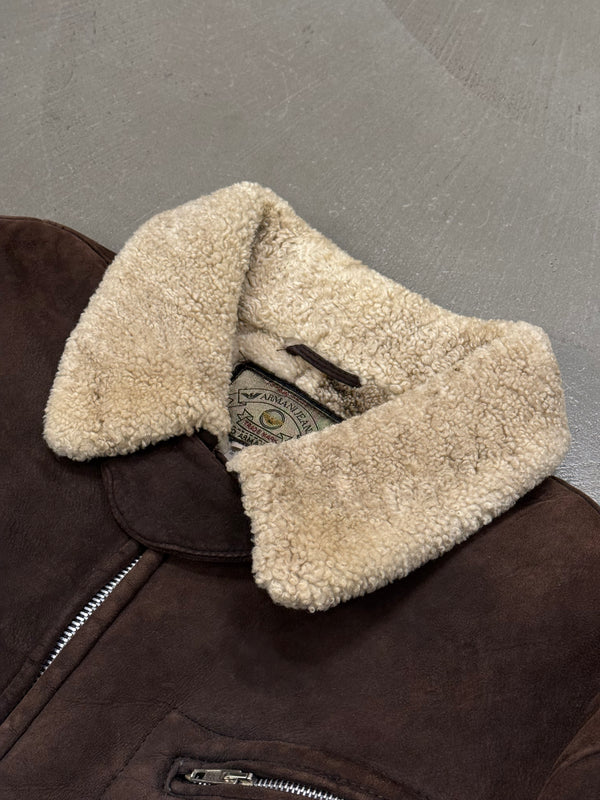 1980s Armani shearling aviator bomber jacket