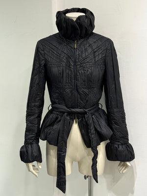 2000s Roberto Cavalli nylon belted puffer jacket