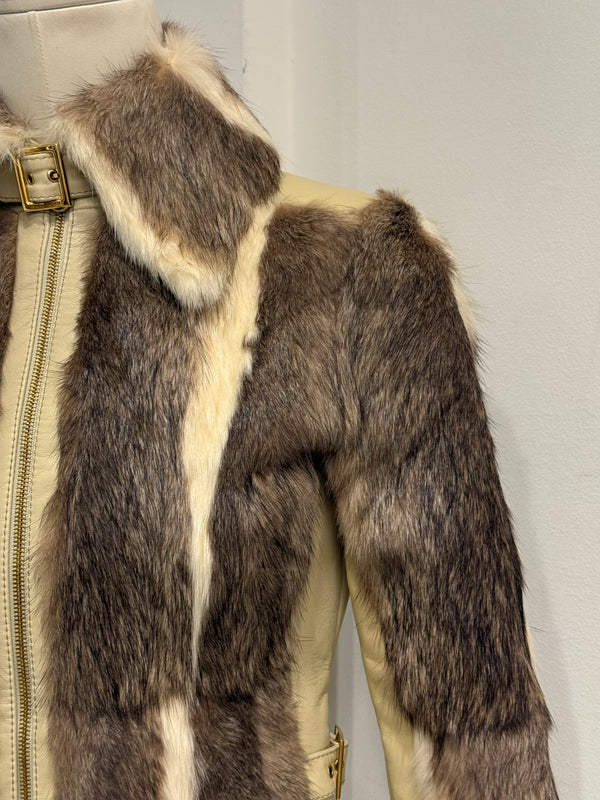 A/W2001 Dolce & Gabbana fur & leather biker jacket