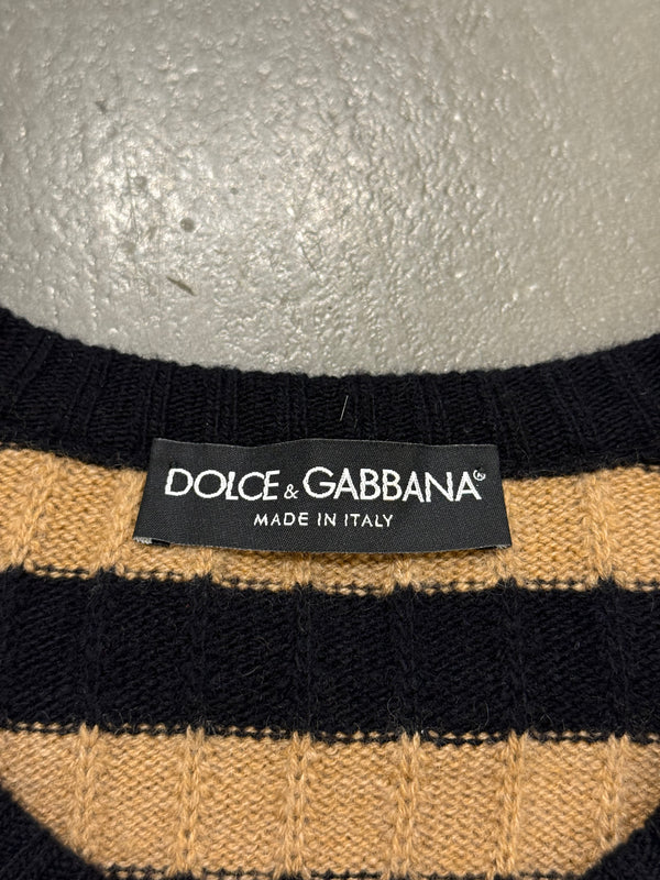 2020s Dolce & Gabbana wool & cashmere heart stripe knit