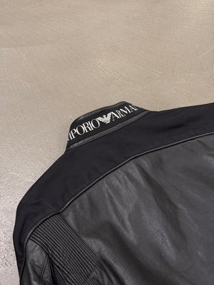 S/S2005 Emporio Armani leather panelled biker jacket