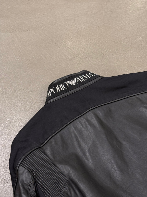 S/S2005 Emporio Armani leather panelled biker jacket