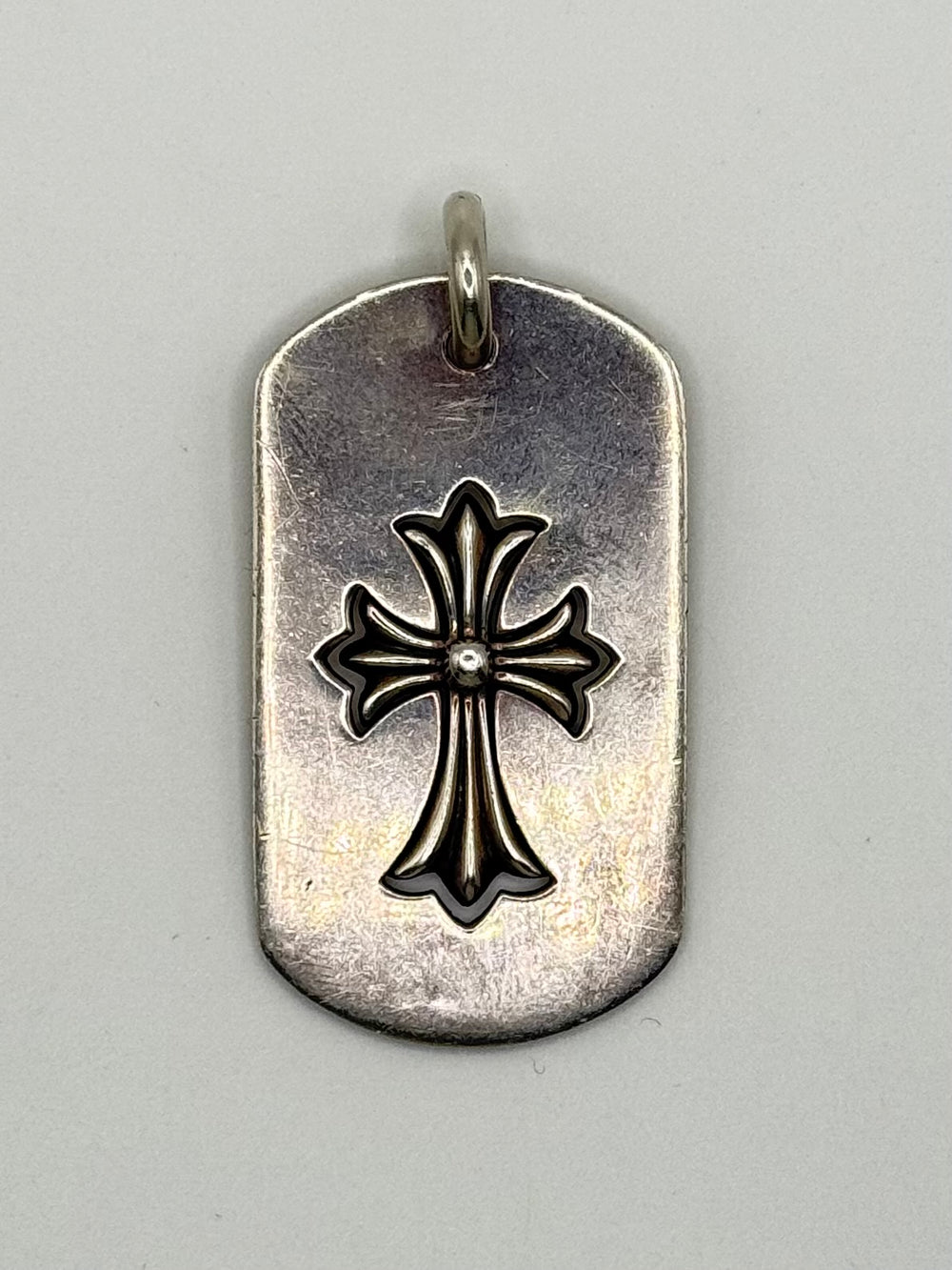 Chrome Hearts dog tag cross cutout necklace pendant