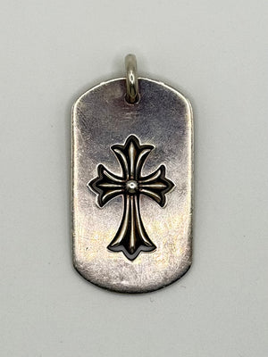 Chrome Hearts dog tag cross cutout necklace pendant
