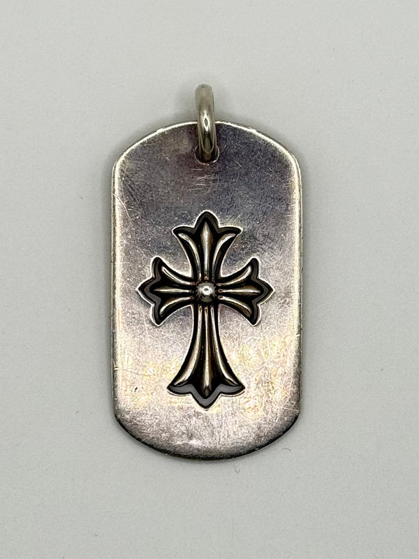 Chrome Hearts dog tag cross cutout necklace pendant