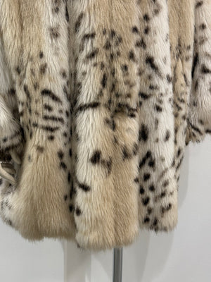 2000s Emporio Armani lynx print faux fur coat