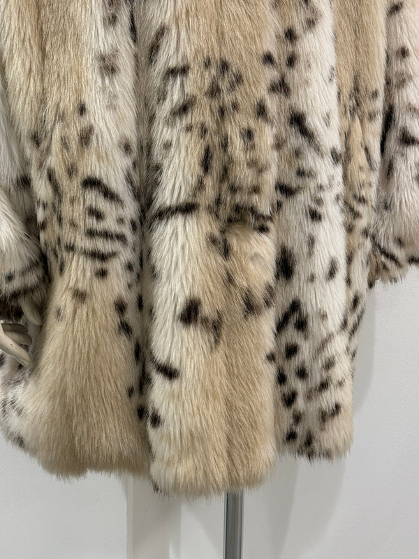 2000s Emporio Armani lynx print faux fur coat