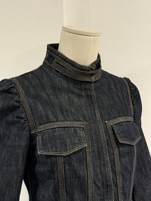 2002 Gucci by Tom Ford military officer denim jacket