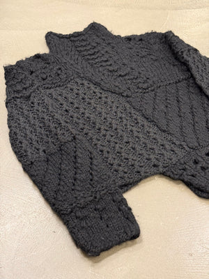 1990s Emporio Armani patchwork heavy hand knitted sweater