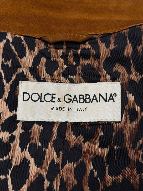 2001 Dolce & Gabbana studded embellished suede leather jacket