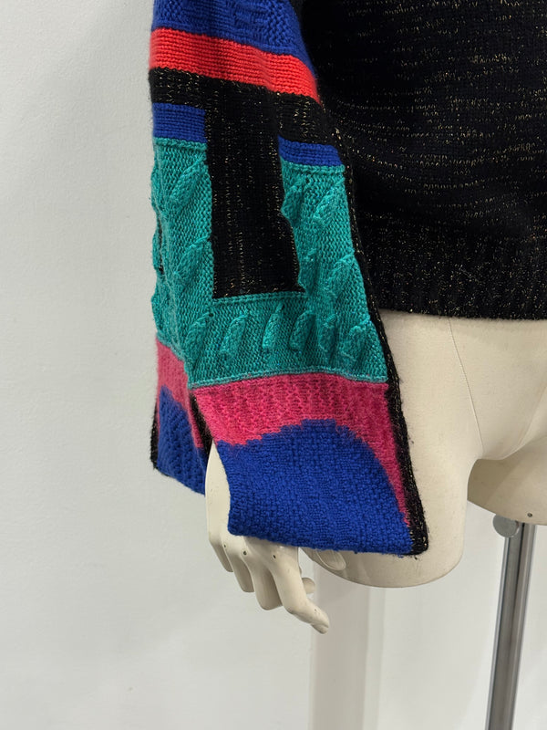 F/W1994 Chanel geometric color-block intarsia sweater