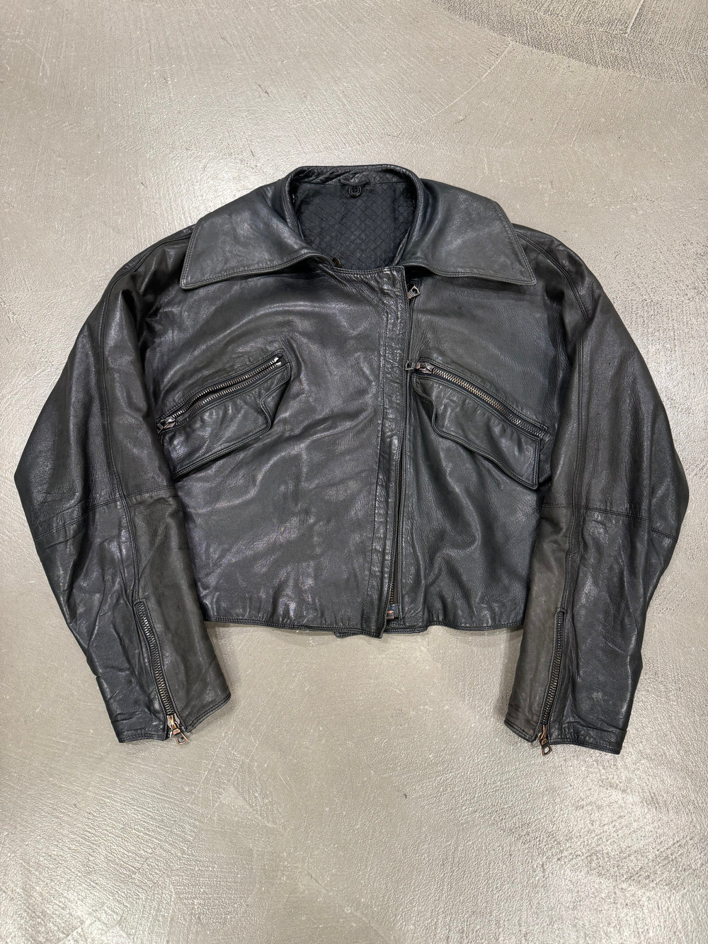 1990s Gianni Versace cropped aviator leather bomber jacket