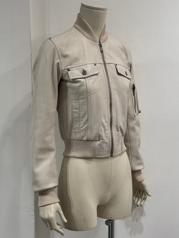 2002 Dolce & Gabbana leather bomber jacket