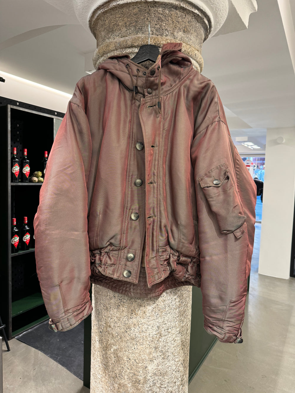 A/W1993 Giorgio Armani iridescent cropped military parka