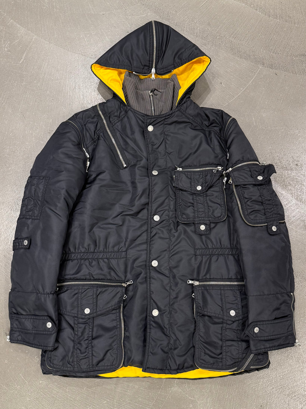 A/W2003 Dolce & Gabbana multi-zipper tornado cargo jacket