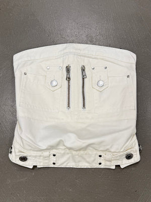 S/S2004 Dsquared2 white cargo zipper top