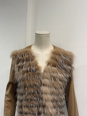 2000s Gianfranco Ferré wool fox fur cardigan