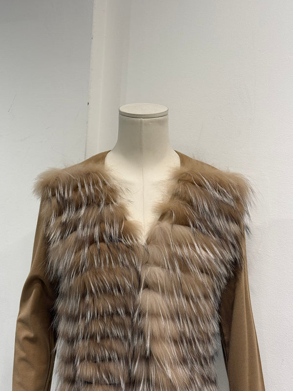 2000s Gianfranco Ferré wool fox fur cardigan