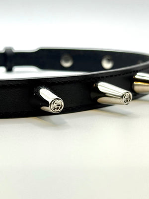 2000s Gucci spike leather chocker necklace