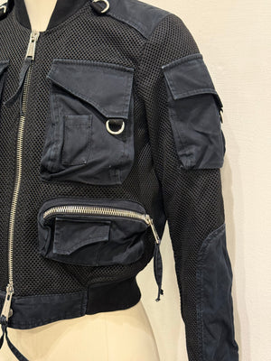 2000s Dsquared2 multi-pocket cargo bomber jacket