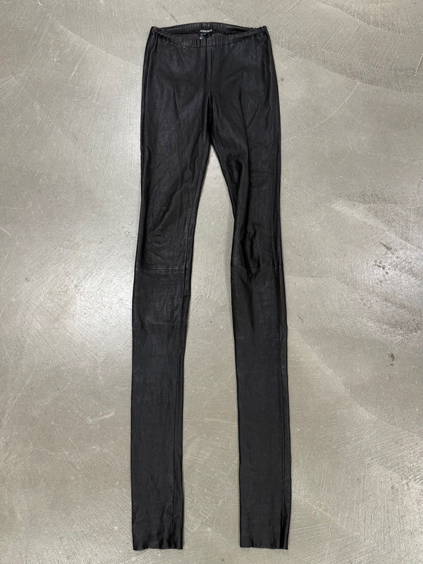 2000s Ann Demeulemeester extra long leather leggings
