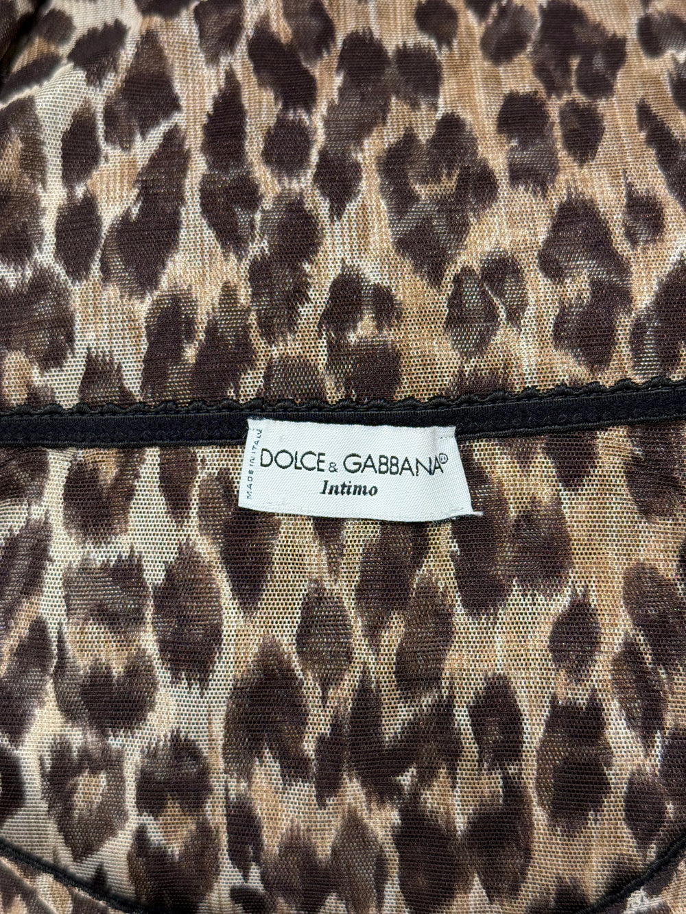 2000s Dolce & Gabbana sheer sexy leopard top