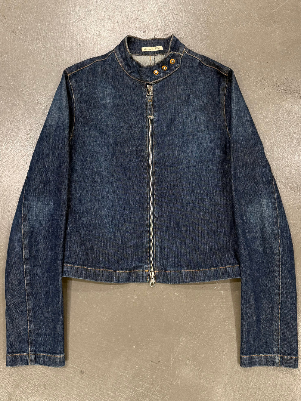 2000s Jean Paul Gaultier moto biker denim jacket