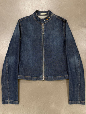 2000s Jean Paul Gaultier moto biker denim jacket