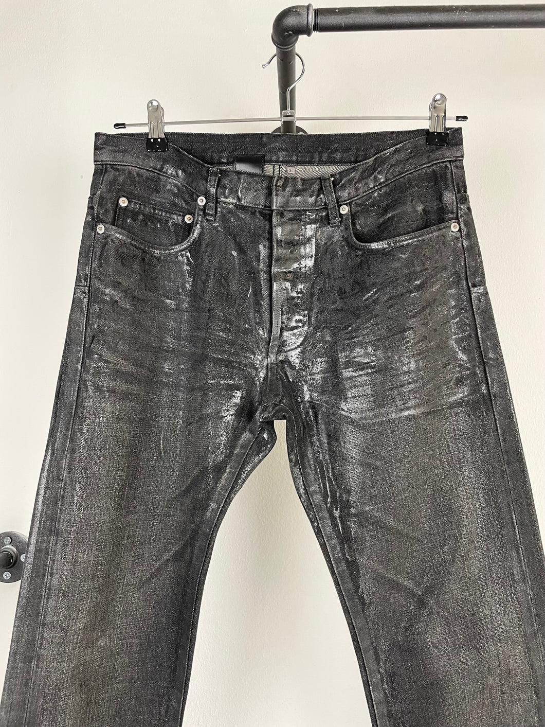 AW2003 Dior by Hedi Slimane waxed jeans