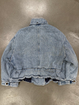 1980s Armani heavy boxy denim padded jacket