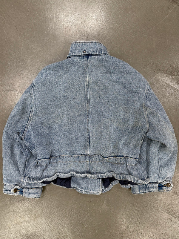 1980s Armani heavy boxy denim padded jacket