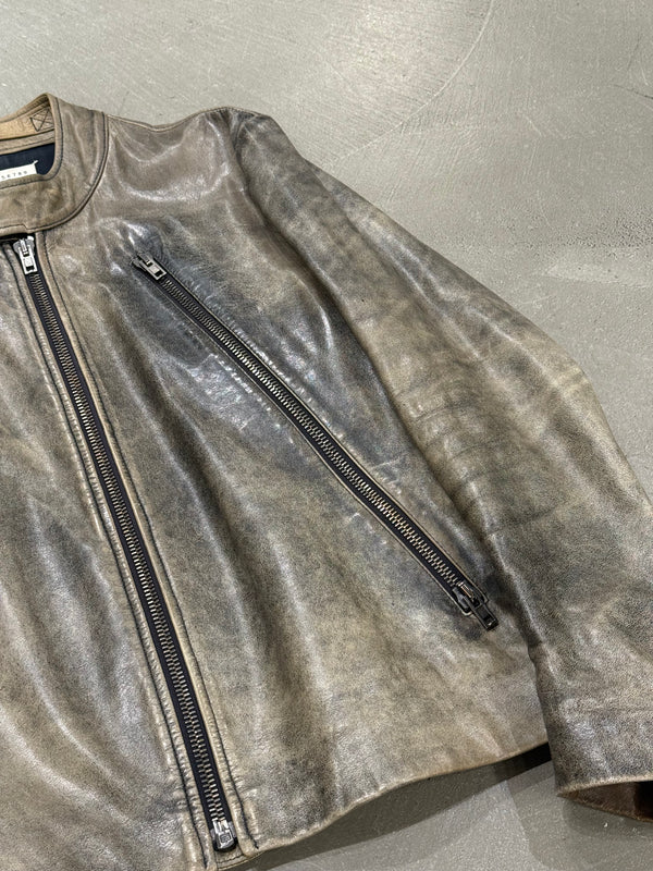 A/W2012 Maison Margiela distressed five zipper leather jacket