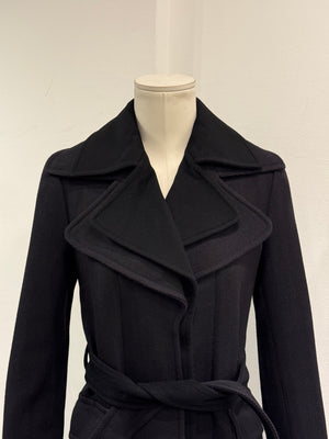 2000s Dolce & Gabbana double collar cashmere belted coat