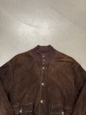 1990s Loro Piana suede bomber jacket
