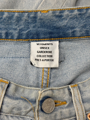 Vetements destroyed wide leg jeans