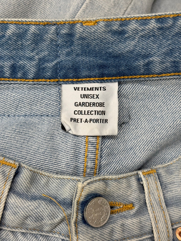 Vetements destroyed wide leg jeans