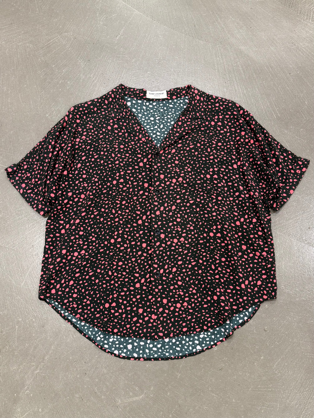 2019 Saint Laurent polka dot print shirt