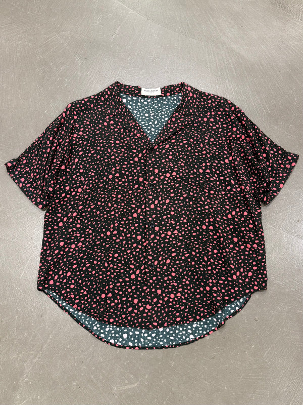 2019 Saint Laurent polka dot print shirt
