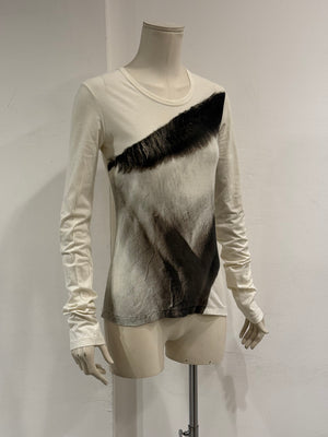A/W2004 Ann Demeulemeester horsehair print long sleeve top