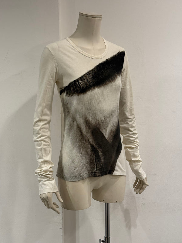 A/W2004 Ann Demeulemeester horsehair print long sleeve top