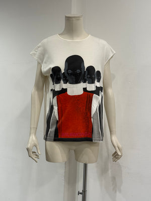 2007 Balenciaga by Nicolas Ghesquière futuristic graphic t-Shirt