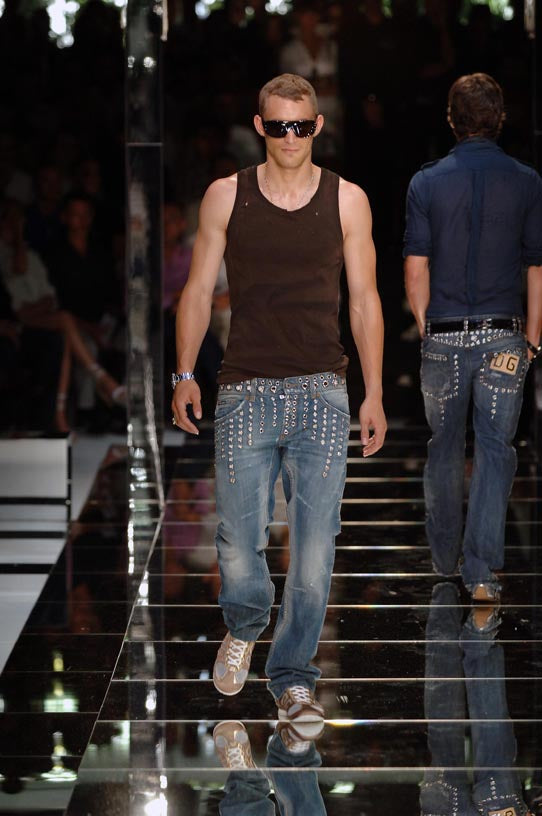 SS06 Dolce & Gabbana eyelet studded holed jeans