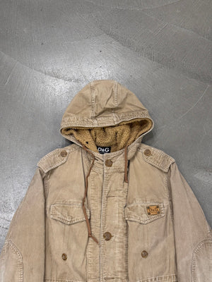 2000s Dolce & Gabbana sherpa-lined military parka