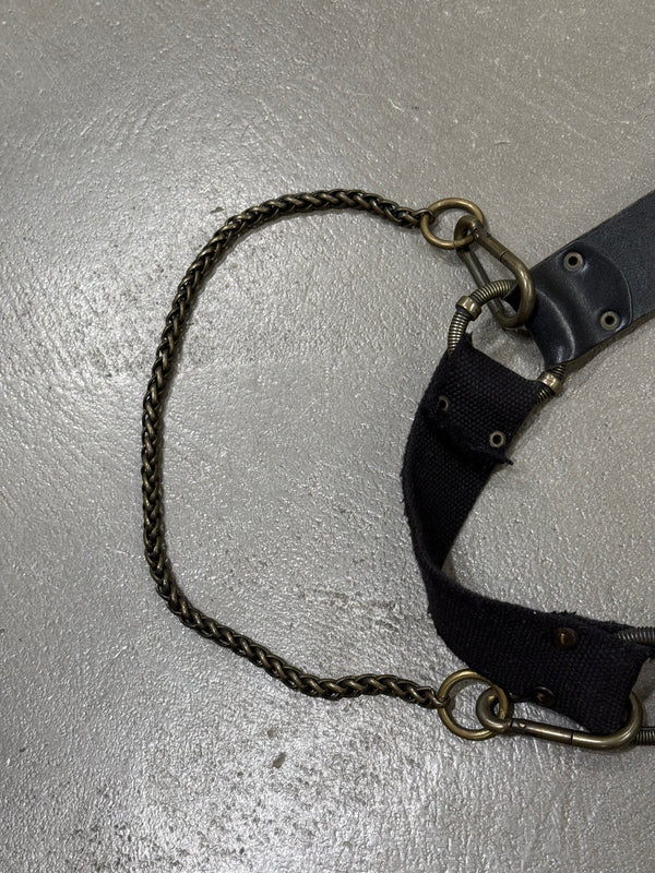 2000s Armani bondage leather belt