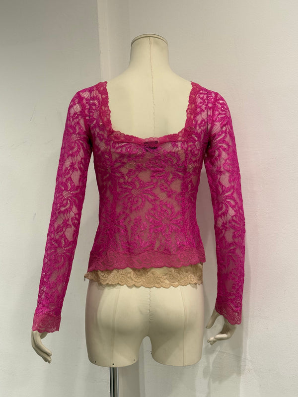 2000s Dolce & Gabbana lace double layer blouse