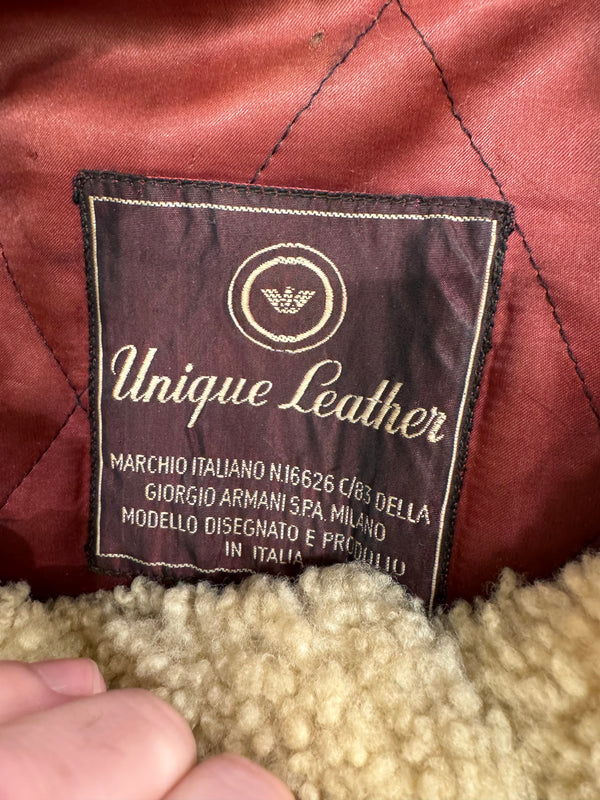 1980s Giorgio Armani aviator shearling bomber jacket