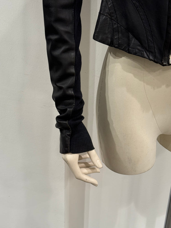 Rick Owens cropped leather jacket