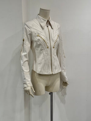 S/S2004 Roberto Cavalli runway western leather jacket